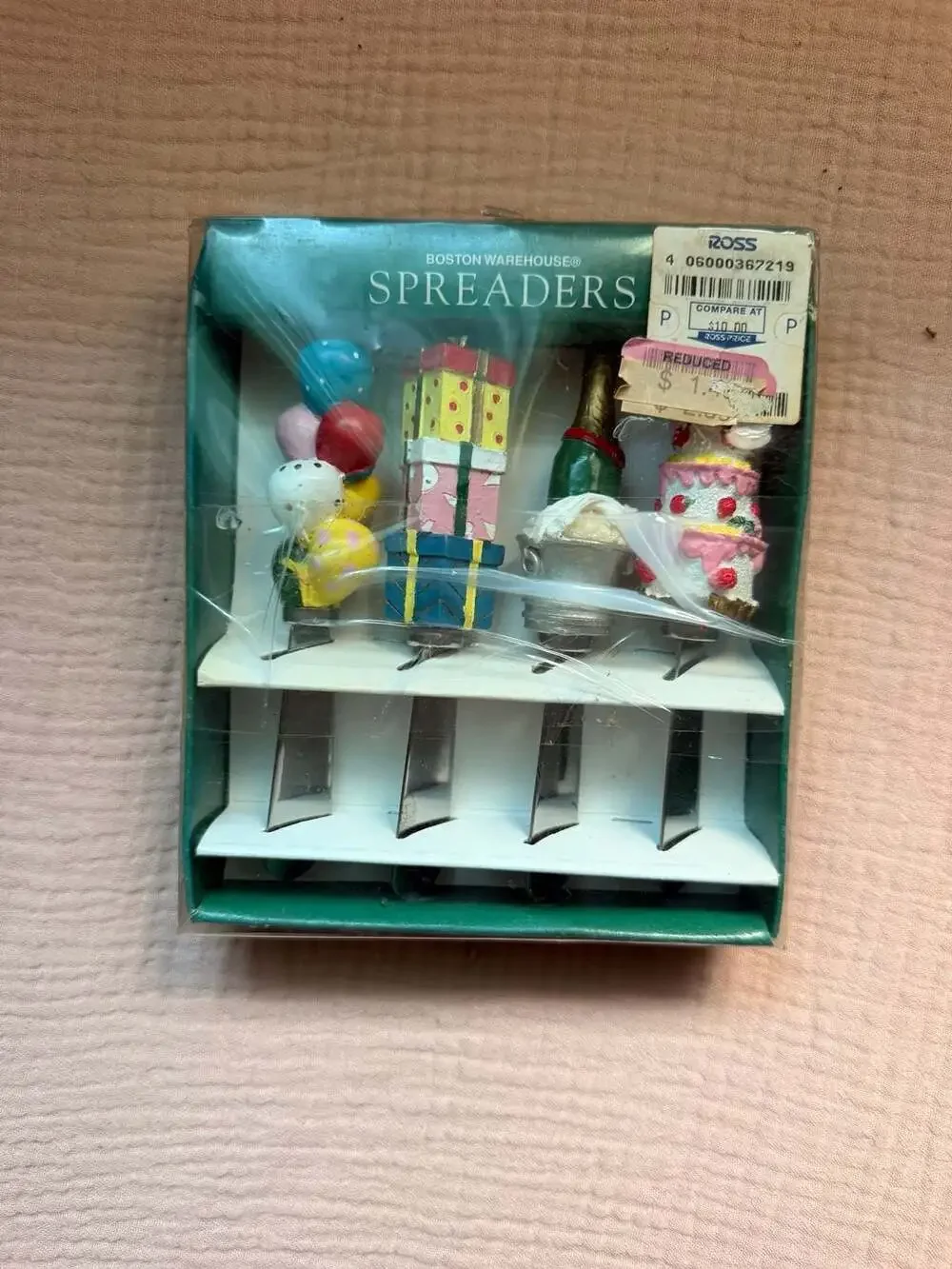 Boston Warehouse Spreaders Set Celebration Theme Cheese Knives